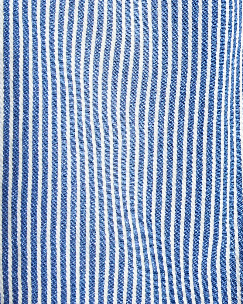 Toddler Hickory Stripe Knit-Like Denim Jeans - Blue/Ivory