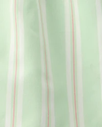 Girls 'Club Snooze' Flower Short-Sleeve Loose Fit 2-Piece Pajama Set - Ivory/Green