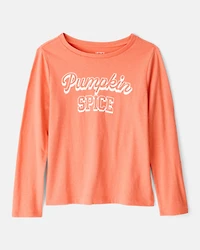 Girls Pumpkin Spice Long-Sleeve Graphic Tee - Orange