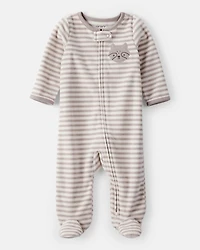 Baby Boy Fox Striped Loose Fit Long-Sleeve Sleep & Play Pajamas - Brown