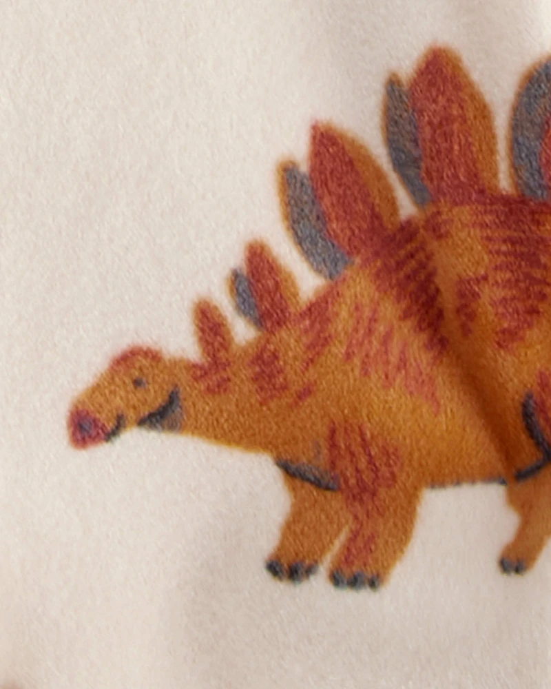 Toddler Boy Dinosaur DreamPlush Snug Fit Long-Sleeve 1-Piece Pajamas - Tan