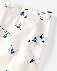 Kid Organic Cotton Pajamas in Snowy Slopes Print