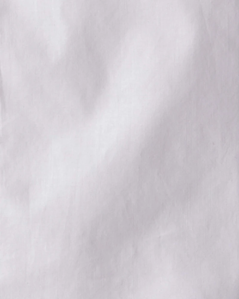 Boys Poplin Long-Sleeve Button-Down Shirt - White