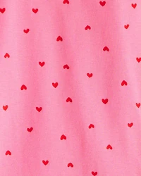 Baby Girl Cherry & Heart 100% Cotton Snug Fit 4-Piece Pajamas - Pink/White