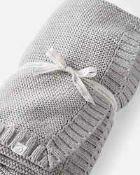 Baby Organic Cotton Textured Knit Blanket in Gray