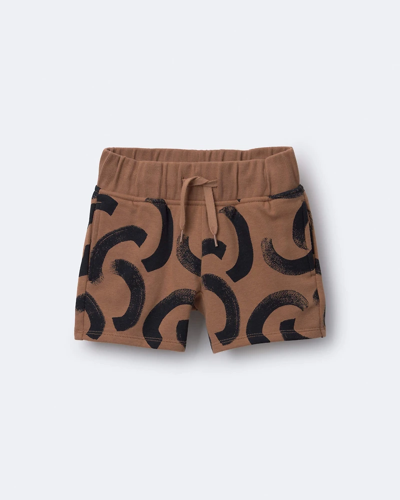 Toddler City Park™ Shorts in Abstract Print - Brown