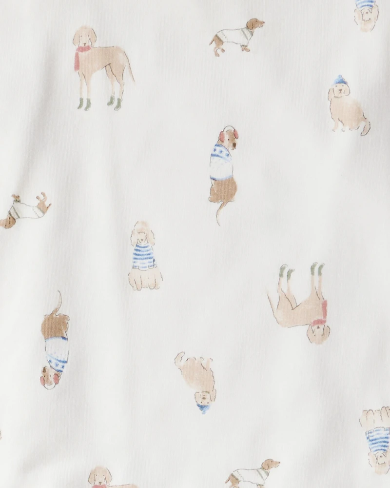 Kid Dog Print PurelySoft 2-Piece Pajamas - White