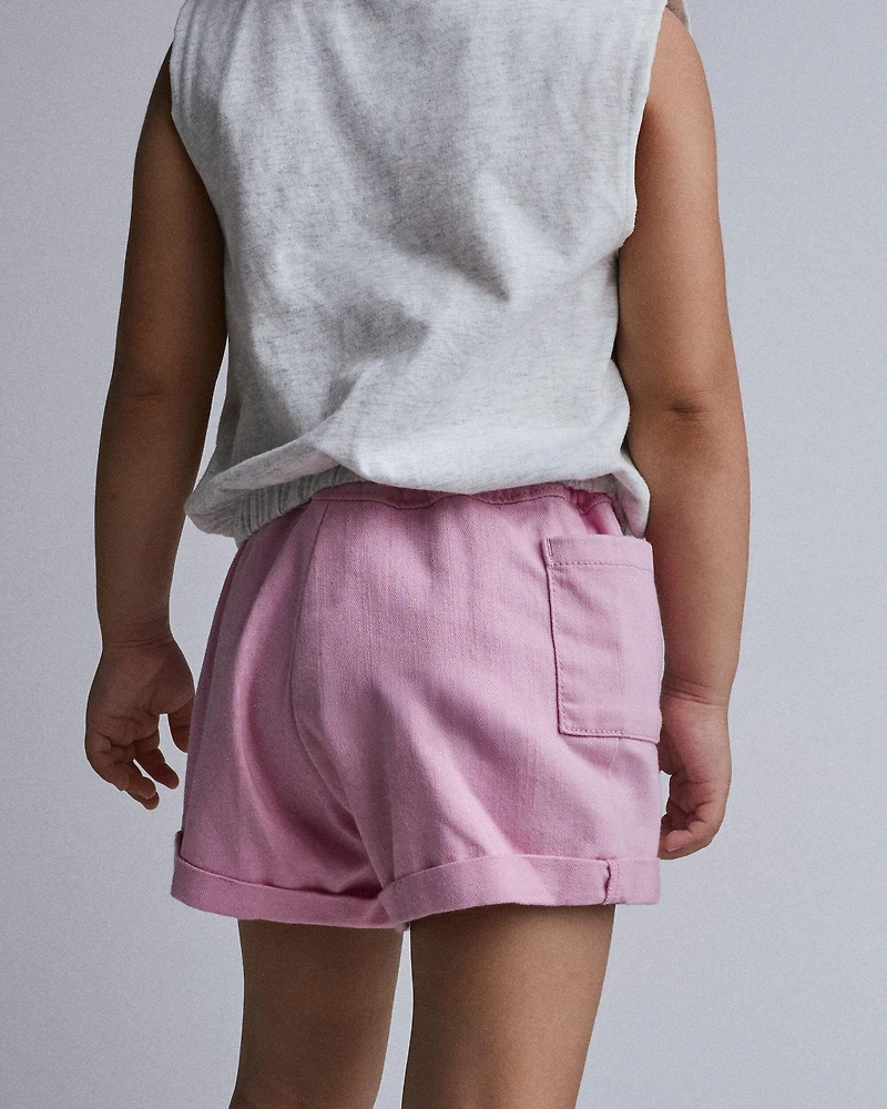 Toddler Girl Mom Shorts - Pink