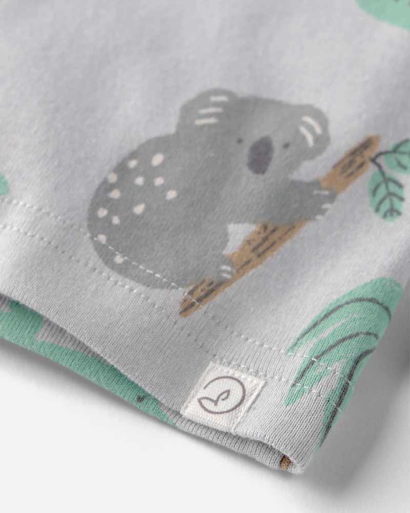 Baby 2-Piece Organic Cotton Ribbed Pajama Set in Aussie Friends Print