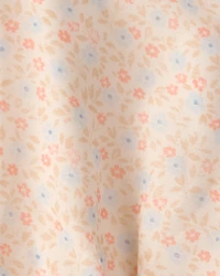 Girls Floral Smocked Dress - Pink