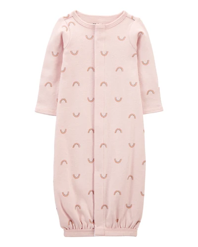 Baby Girl Preemie Rainbow Cotton Sleeper Gown