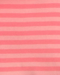 Girls Fruit 100% Cotton Short-Sleeve Snug Fit 4-Piece Pajama Set - Pink