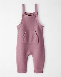 Baby Girl Organic Cotton Sweater Knit Overalls
