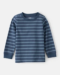 Toddler Boy Striped Long-Sleeve Tee - Navy
