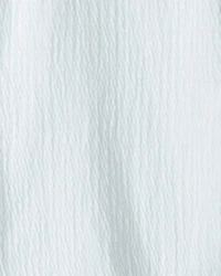 Girls Embroidered Flower Crinkle Top - Blue