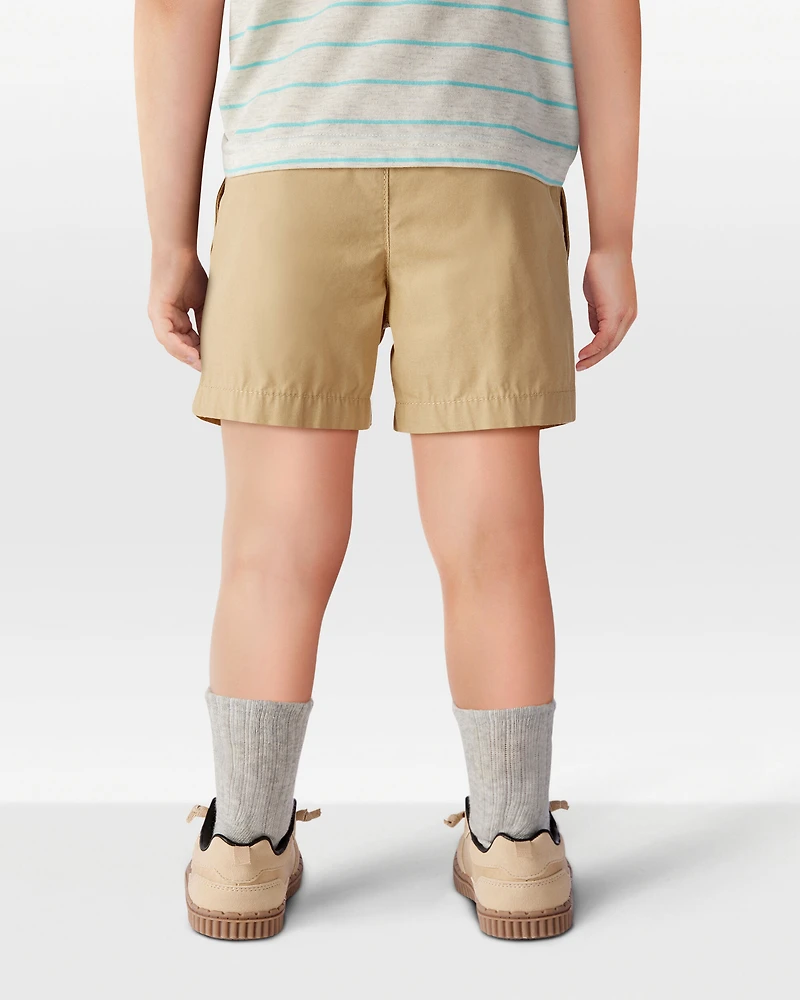 Toddler Pull-On Poplin Shorts - Khaki