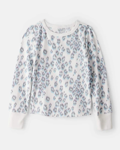Girls Cheetah Active Rib Long-Sleeve Top