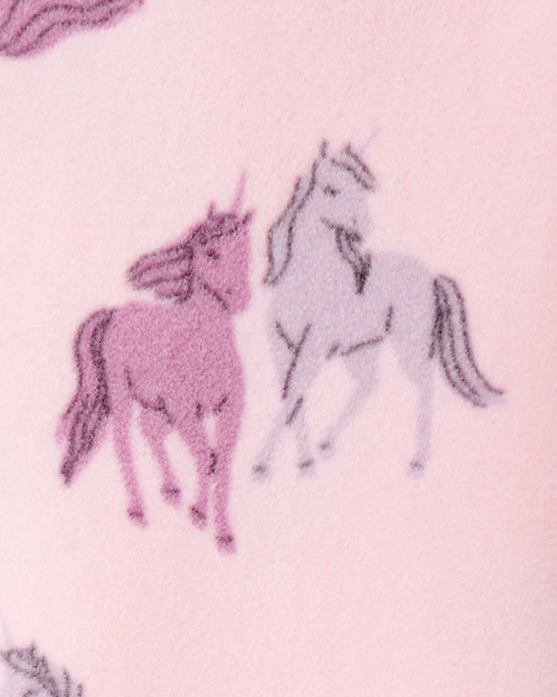 Girls Unicorn Fleece Loose Fit Night Gown - Pink