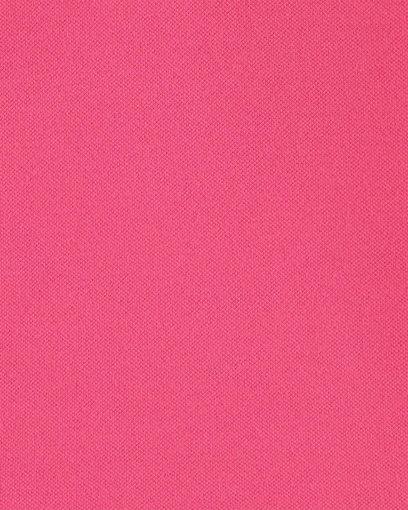 Girls Stretch Pique Uniform Polo - Pink