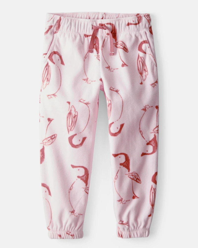 Toddler Girl Penguin Cozy Jogger Pant - Pink