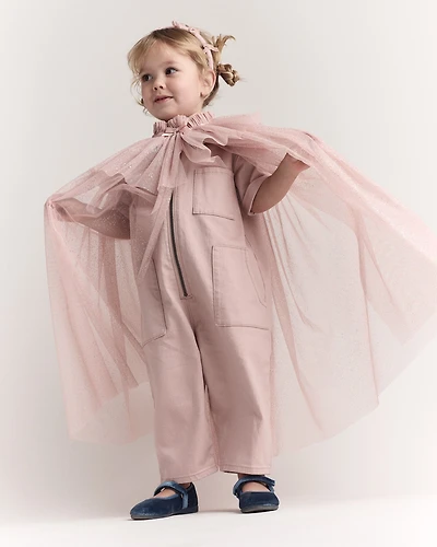 Toddler Girl Confetti Dress Up Cape - Light Pink