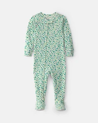 Baby Girl Sea Life 100% Cotton 1-Piece Pajama - Green