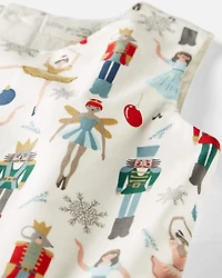 Girls Organic Cotton Dress in Nutcracker Print