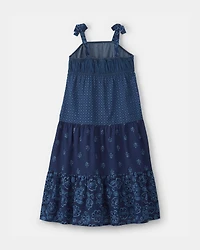 Girls Floral Maxi Dress - Navy