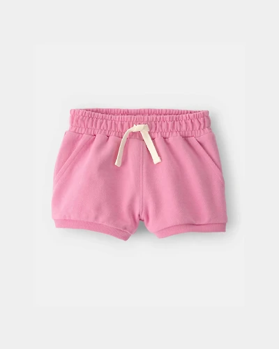 Baby Girl French Terry Shorts - Pink