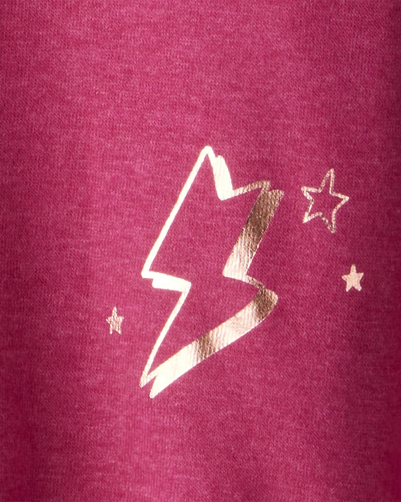 Girls DayDream Fleece Metallic Dance Pullover Sweatshirt - Red