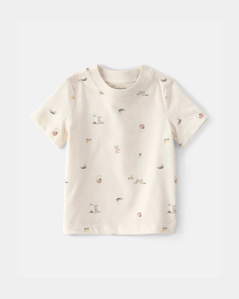 Baby Boy 2-Piece Easter Bunny Shortall Set - Blue/Cream