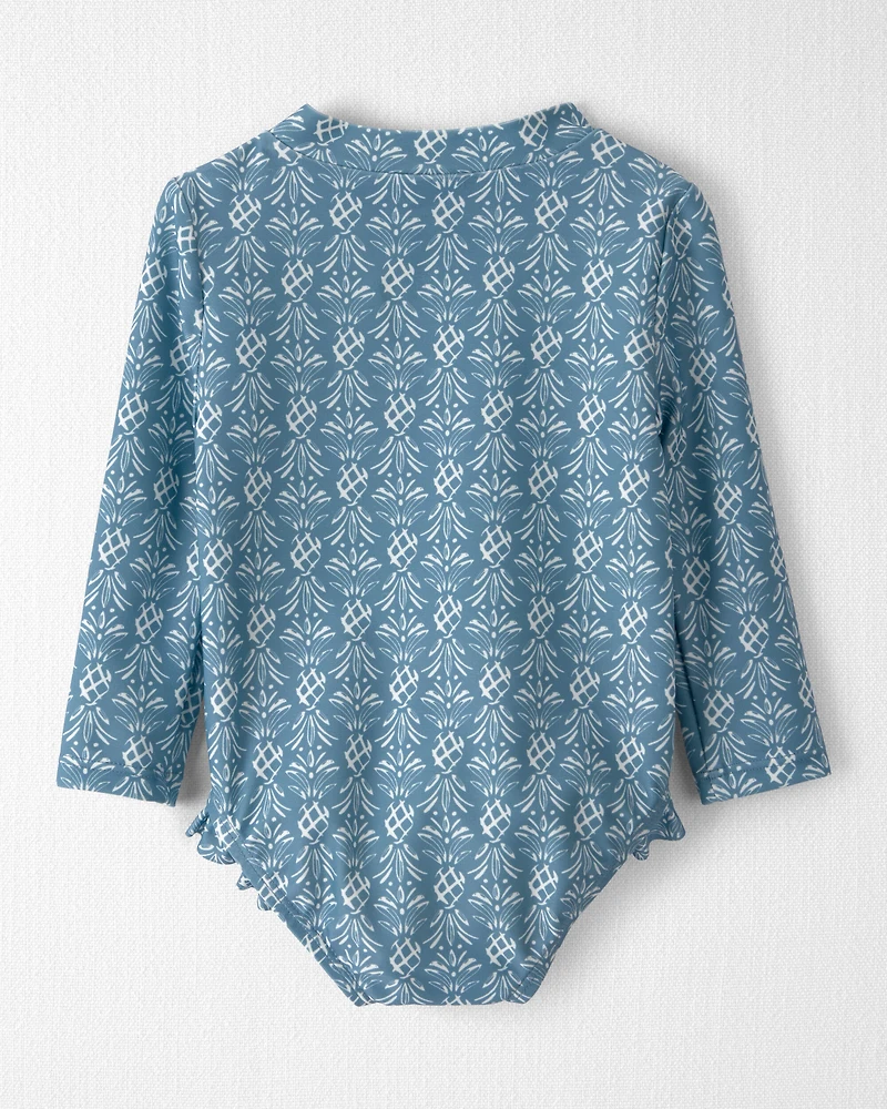 Baby Girl Recycled Rashguard Swimsuit in Bloom Lagoon