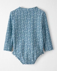 Baby Girl Recycled Rashguard Swimsuit in Bloom Lagoon