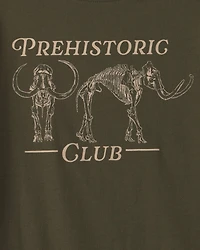 Boys 'Prehistoric Club' Graphic Tee - Olive Green