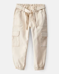 Toddler Girl 2-Piece Love to Play Graphic Tee & Cotton Cargo Joggers Set - Ivory/Pink