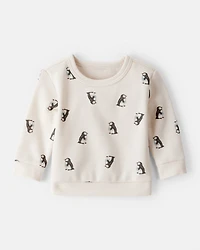 Baby Boy 2-Piece DayDream Fleece Penguin Sweatshirt & Pant Set - Cream
