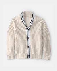 Boys Striped Cardigan Sweater - Cream