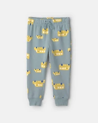 Toddler Boy 2-Piece School Bus French Terry Hoodie & Pant Set - Blue/Yellow