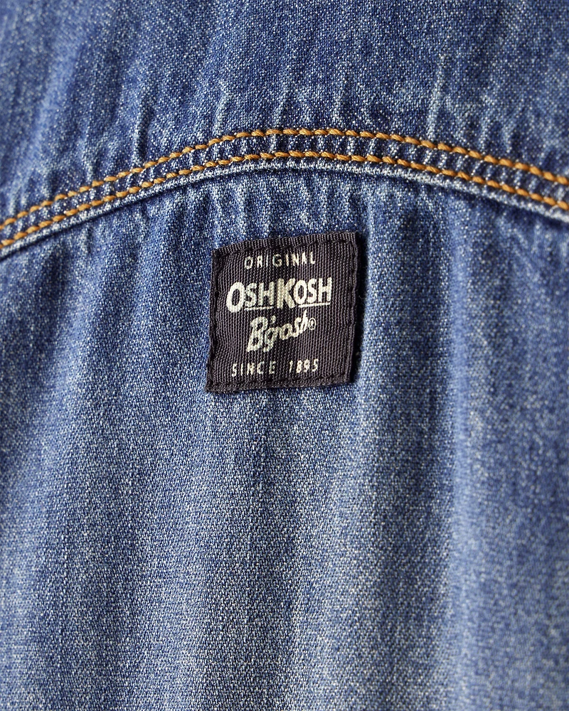 Baby Boy Denim Long-Sleeve Jumpsuit - Blue