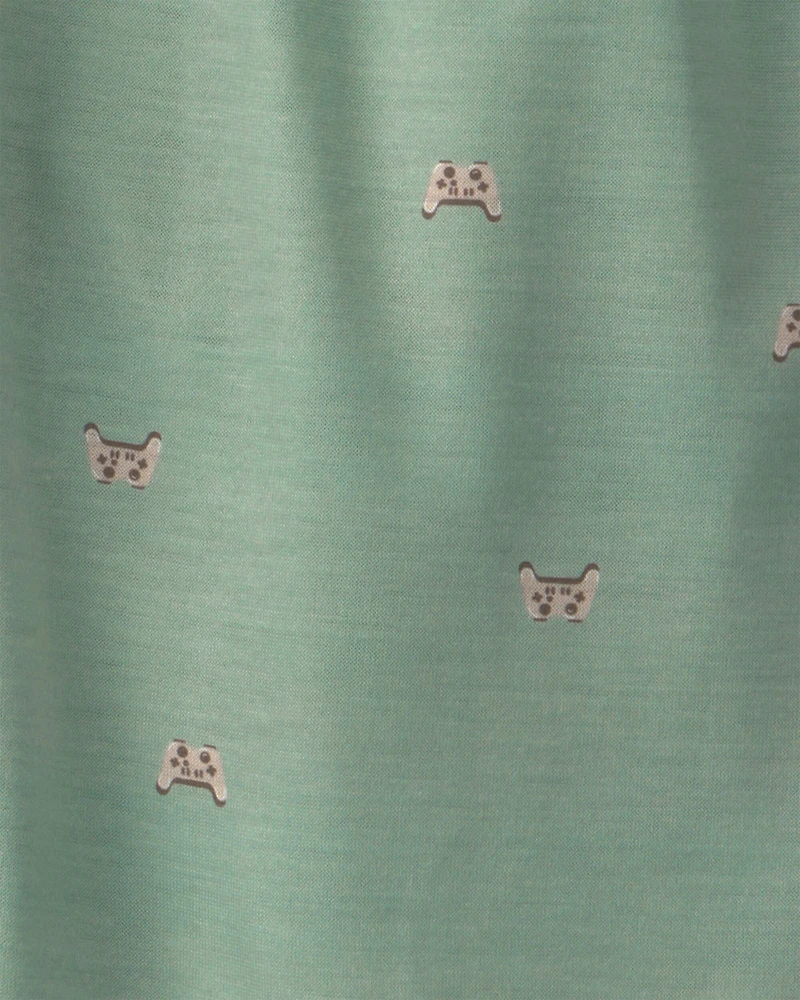 Boys 2-Pack Gaming Pajama Shorts - Green/Grey