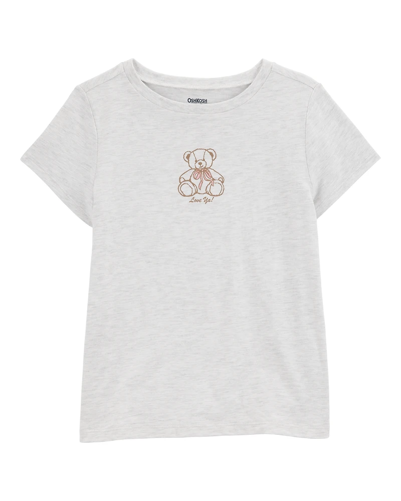 Kid Teddy Bear Short-Sleeve Graphic Tee - Grey