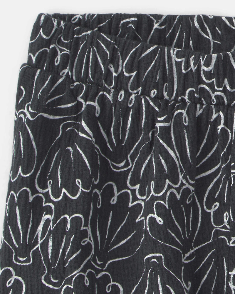 Baby Girl 2-Piece Floral Ruffle Top & Short Set - Black/Cream