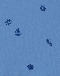 Toddler Girl Seashell Short-Sleeve Dress - Blue