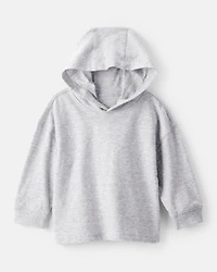 Baby Boy Cotton Long-Sleeve Hooded Top - Grey