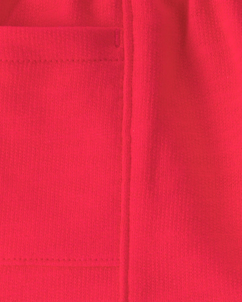 Baby Girl French Terry Shorts - Red