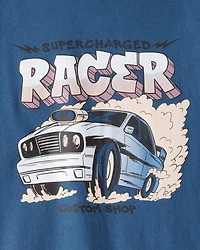 Boys Race Car Short-Sleeve Graphic Tee - Blue