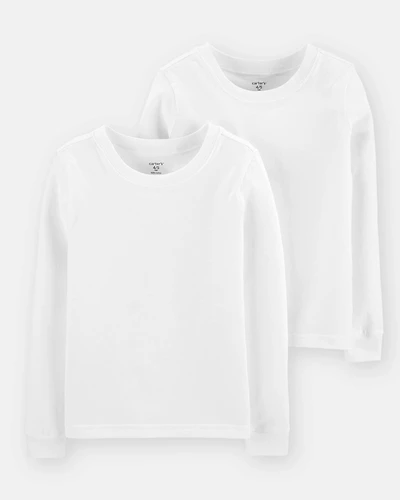 Boys 2-Pack Long-Sleeve Undershirts - White