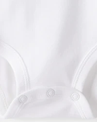 Baby 10-Pack Short Sleeve Cotton Bodysuits - White