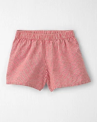 Girls 2-Piece Top & Short Set Made with Organic Cotton in Red Gingham