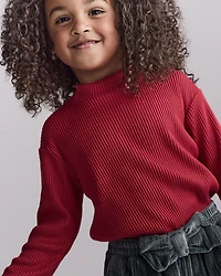 Toddler Girl Mock Neck Long-Sleeve Top - Red